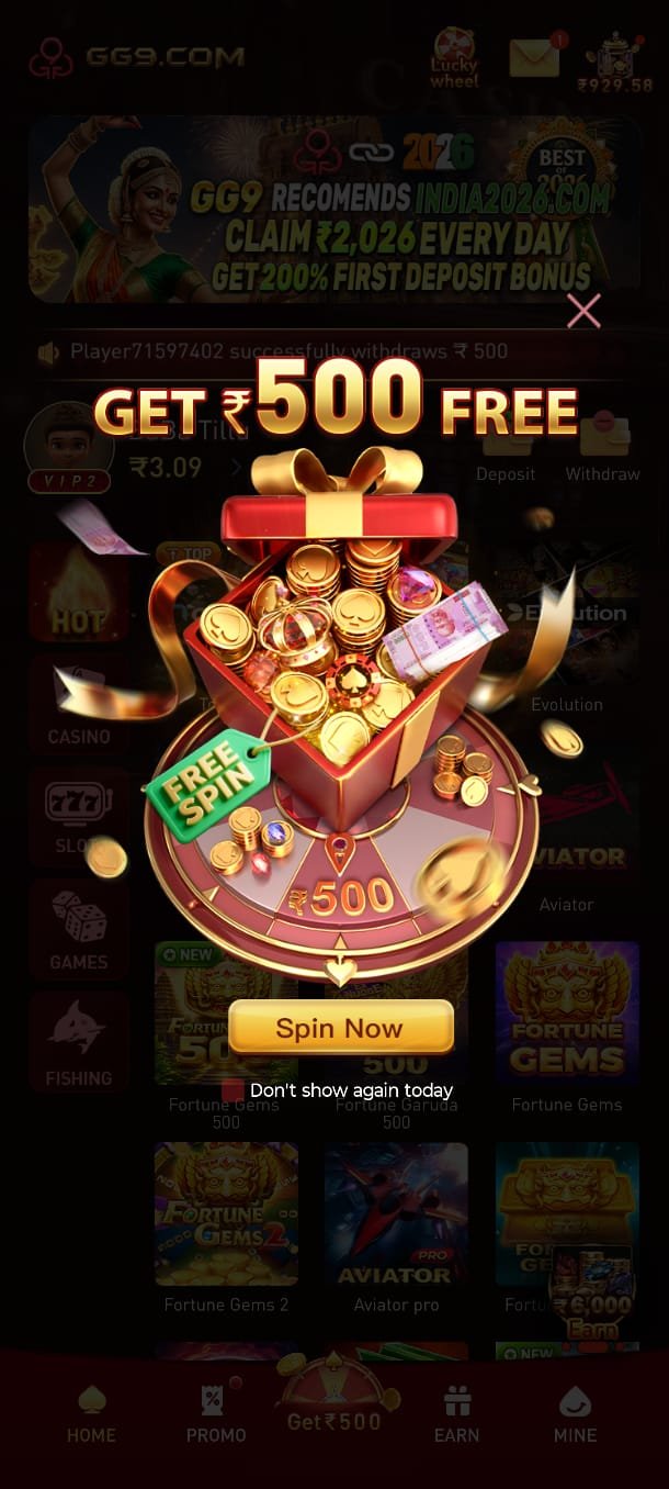 GG9 Game online gaming platform login and APK download screen